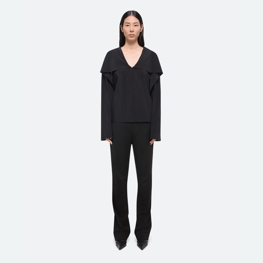 Nwt $545 Helmut Lang Silk Scarf Blouse
